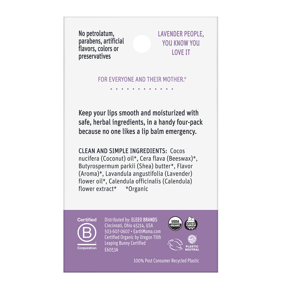 Earth Mama Organic Lip Balms Quadruplets