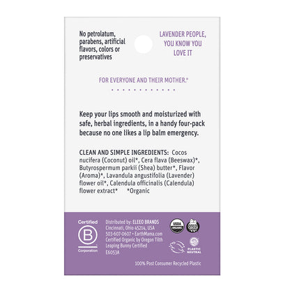 Earth Mama Organic Lip Balms Quadruplets