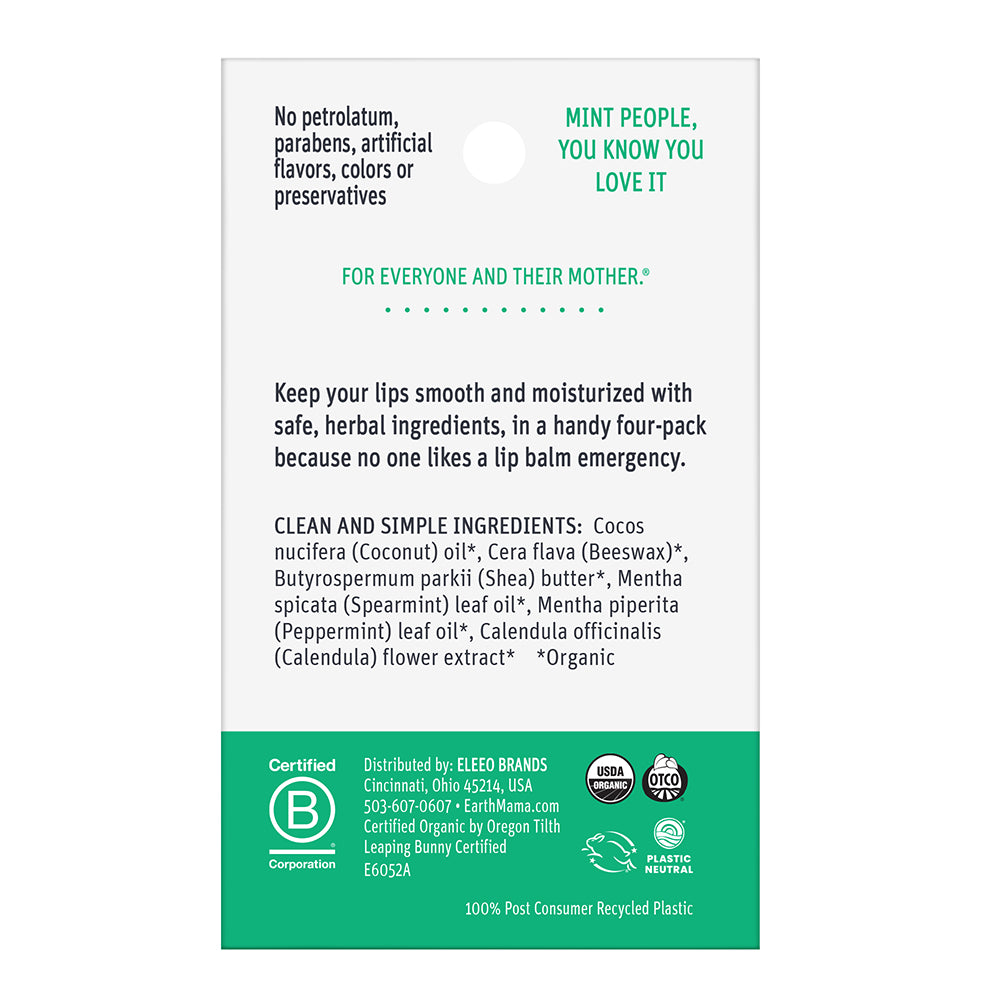 Earth Mama Organic Lip Balms Quadruplets