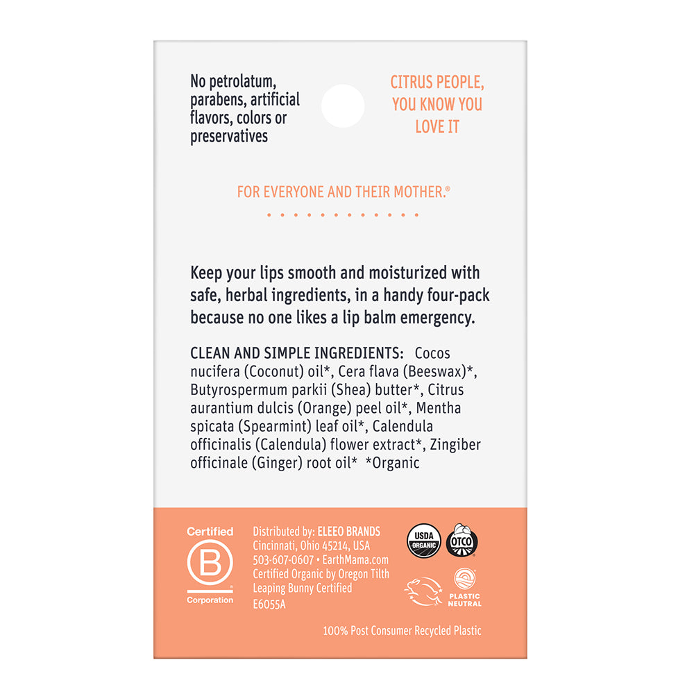 Earth Mama Organic Lip Balms Quadruplets