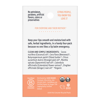 Earth Mama Organic Lip Balms Quadruplets