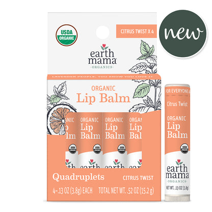 Earth Mama Organic Lip Balms Quadruplets