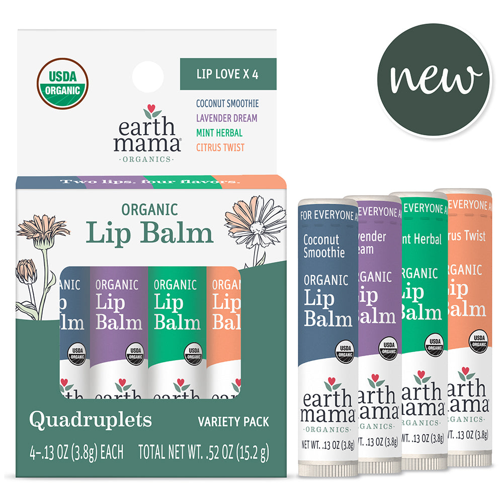 Earth Mama Organic Lip Balms Quadruplets