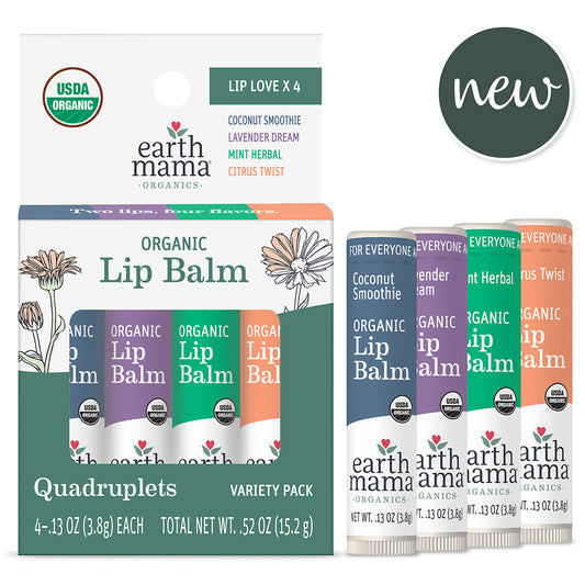 Earth Mama Organic Lip Balms Quadruplets